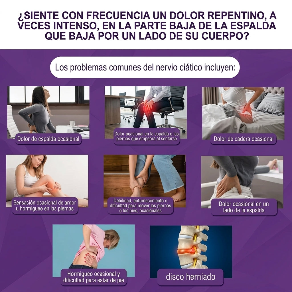 Relieve Sciatica — Complejo B + Ácido Alfa Lipoico para el Nervio Ciático · 120 Cápsulas