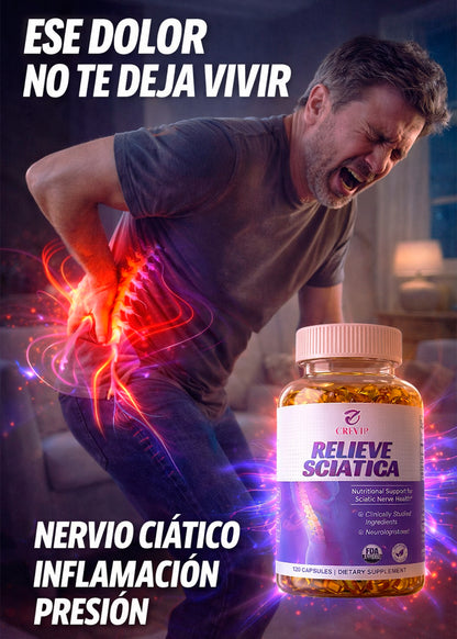 Relieve Sciatica — Complejo B + Ácido Alfa Lipoico para el Nervio Ciático · 120 Cápsulas