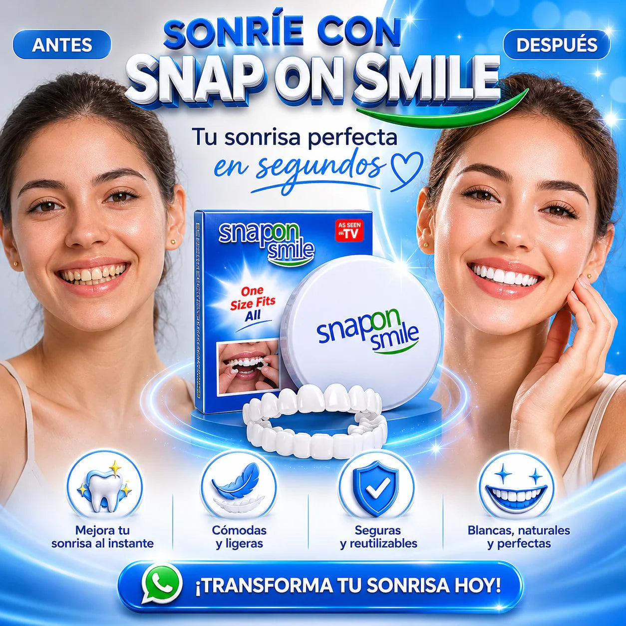 CARILLAS DENTALES ENVOLENTES SNAP ON SMILE