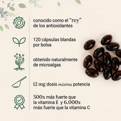 Astaxantina 12mg — Antioxidante Premium · Piel, Energía y Vitalidad